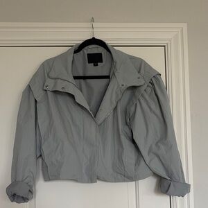 Zara Light Gray Cropped Utility Jacket